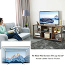 Mid-Century Wooden TV Stand with Storage Basket for TVs up to 65 Inch-Rustic Brown by LJGDeals
