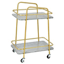 2-tier Kitchen Rolling Cart with Steel Frame and Lockable Casters-Gray by DirectDeals