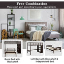 Twin Over Twin Loft Bunk Bed with Bookcase by LJGDeals