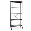Industrial 5-Layer Bookshelf with Out-Stretched Legs-Rustic Brown by LJGDeals