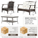 4 Pieces Outdoor Rattan Conversation Set with Protective Cover by LJGDeals