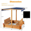 Kids Wooden Sandbox with Canopy and 2 Bench Seats by LJGDeals