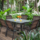 Set of 6 Outdoor PE Wicker Stackable Chairs with Sturdy Steel Frame by LJGDeals