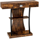Console Table with Drawer and 2-Tier Shelves for Entryway Living Room by LJGDeals