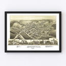 Vintage Map of Minersville, Pennsylvania 1889