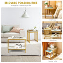2 Pieces Nesting Coffee Table Set for Living Room-White by LJGDeals
