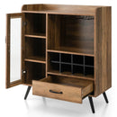 Buffet Sideboard with Removable Wine Rack and Glass Holder-Rustic Brown by LJGDeals