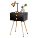 Modern Nightstand Bedside Table Mid Century with 2 Drawers-Natural by LJGDeals