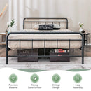Heavy Duty Metal Platform Bed Frame with Headboard by LJGDeals