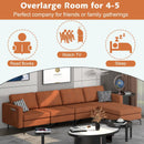 Modular L-shaped Sectional Sofa with Reversible Ottoman and 2 USB Ports by LJGDeals