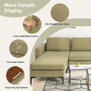 Modular 3-Seat L-shaped Sectional Sofa with Reversible Chaise and 2 USB Ports-Green by LJGDeals