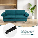 Modern Fabric Loveseat Sofa for with Metal Legs and Armrest Pillows by LJGDeals