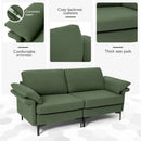Modern Fabric Loveseat Sofa for with Metal Legs and Armrest Pillows by LJGDeals