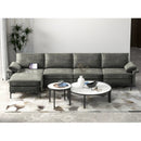 Extra Large L-shaped Sectional Sofa with Reversible Chaise and 2 USB Ports for 4-5 People by LJGDeals