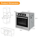 24 Inch Single Wall Oven 2.47Cu.ft with 5 Cooking Modes-Silver by LJGDeals