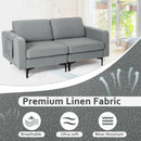 Modern Loveseat Sofa Couch with Side Storage Pocket and Sponged Padded Seat Cushions by LJGDeals