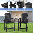 2 Pieces HDPE Tall Adirondack Chair with Middle Connecting Tray by LJGDeals