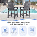 2 Pieces HDPE Tall Adirondack Chair with Middle Connecting Tray by LJGDeals