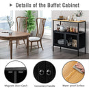 Kitchen Buffet Cabinet with 2 Doors and Open Shelf-Black by LJGDeals