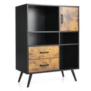 Industrial Buffet Sideboard Kitchen Cupboard with Cubbies Drawers-Rustic Brown by LJGDeals