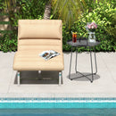 Outdoor Metal Patio End Side Table Weather Resistant with Handle by LJGDeals