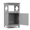 Bathroom Floor Cabinet Side Storage Organizer with Open Shelf and Single Door-Gray by LJGDeals