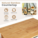 3-Tier Kitchen Island Cart Rolling Service Trolley with Bamboo Top
