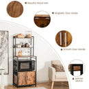 4-Tier Industrial Kitchen Bakers Rack Microwave Oven Stand-Brown by LJGDeals