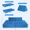 4 Pieces Convertible Kids Couch Set with 2 Folding Mats-Yellow by LJGDeals