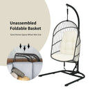 Hanging Wicker Egg Chair with Stand by LJGDeals