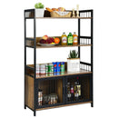 3-Tier Baker's Rack with Storage Cabinet-Rustic Brown by LJGDeals