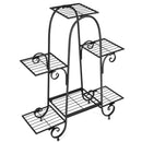 6-Tier Plant Stand with Adjustable Foot Pads-Black by LJGDeals