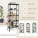 Industrial 5-Layer Bookshelf with Out-Stretched Legs-Rustic Brown by LJGDeals