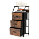 Freestanding Cabinet Dresser with Wooden Top Shelves by LJGDeals