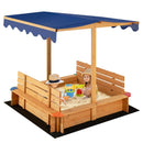 Kids Wooden Sandbox with Canopy and 2 Bench Seats by LJGDeals