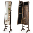 Free-Standing Jewelry Cabinet with Full-Length Mirror and Lockable Door by LJGDeals