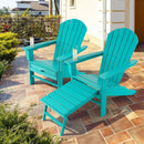 Patio HDPE Adirondack Chair with Retractable Ottoman by LJGDeals