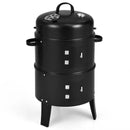 3-in-1 Charcoal BBQ Grill Cambo with Built-in Thermometer by LJGDeals
