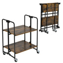 Folding Rolling Cart with Metal Frame-2-Tier by LJGDeals