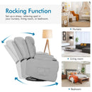 Massage Rocking Recliner Chair with Heat and Vibration-Gray by LJGDeals