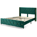 Queen/Full Size Upholstered Platform Bed Frame with Adjustable Headboard by LJGDeals