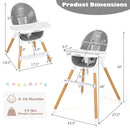4-in-1 Convertible Baby High Chair Infant Feeding Chair with Adjustable Tray by LJGDeals