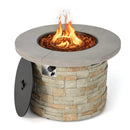 36 Inch Propane Gas Fire Pit Table with Lava Rock and PVC cover-Gray by LJGDeals