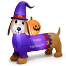 5 Feet Long Halloween Inflatable Dachshund Dog with Pumpkin by LJGDeals
