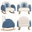 Kids Rocking Chair Children Velvet Upholstered Sofa with Solid Wood Legs by LJGDeals