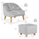 Soft Velvet Upholstered Kids Sofa Chair with Ottoman by LJGDeals
