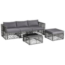 5 Pieces Patio PE Rattan Wicker Sofa Furniture Set-Gray by LJGDeals