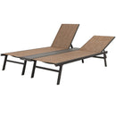 2-Person Patio Chaise Lounge with Middle Panel-Brown by LJGDeals