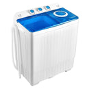 26 LBS Twin Tub Portable Washing Machine with Built-In Drain Pump-Gray by LJGDeals