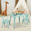 27 Inch Kids Square Steel Table Play Learn Activity Table-Blue by LJGDeals